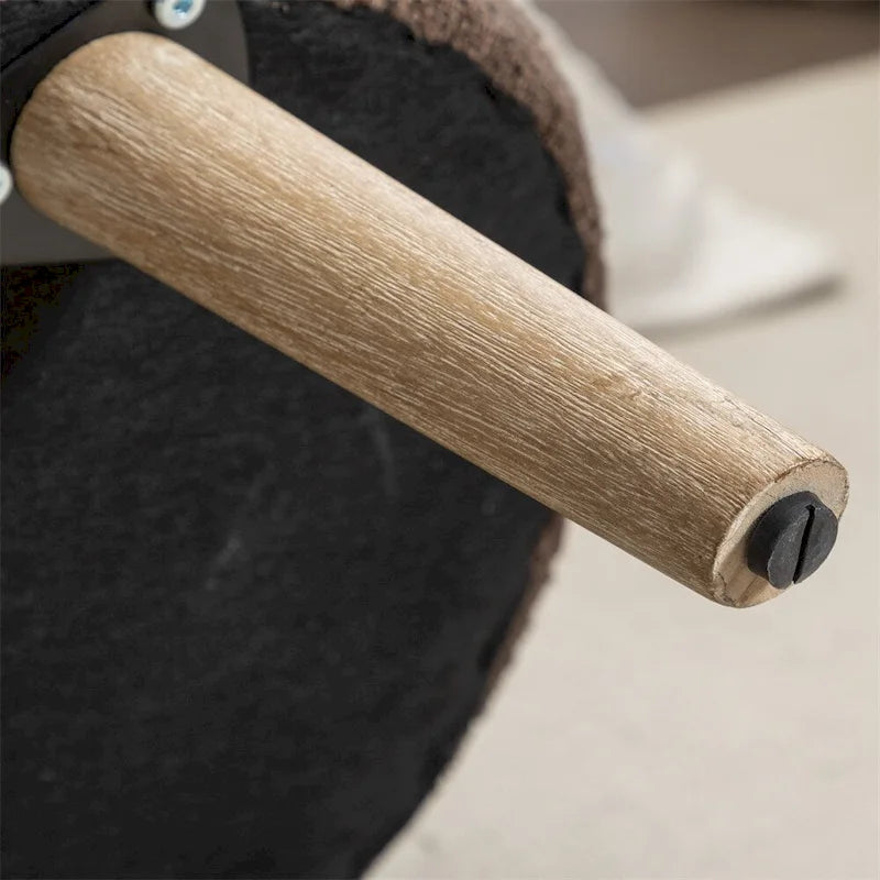 Banc de rangement en tissu bouclé avec pieds en bois pour chambre et salon