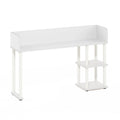 Étagère de bureau classique à 3 niveaux pour le rangement, organiseur de bureau, blanc/blanc