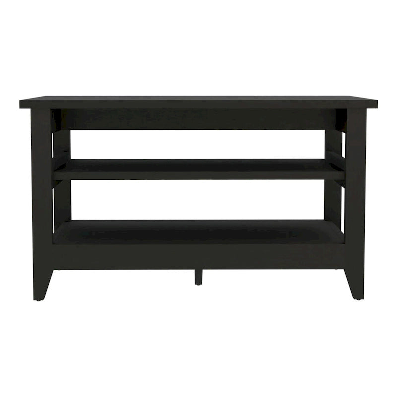 Banc de rangement avec 2 étagères ouvertes et 4 pieds