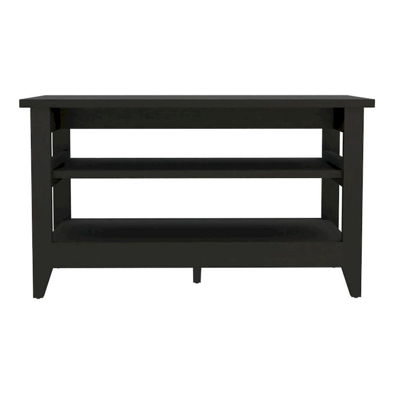 Banc de rangement avec 2 étagères ouvertes et 4 pieds