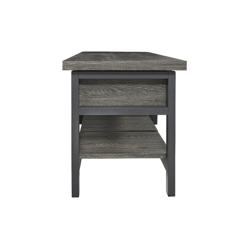 Banc de rangement avec abattant et étagère à lattes - 48L x 16P x 18H