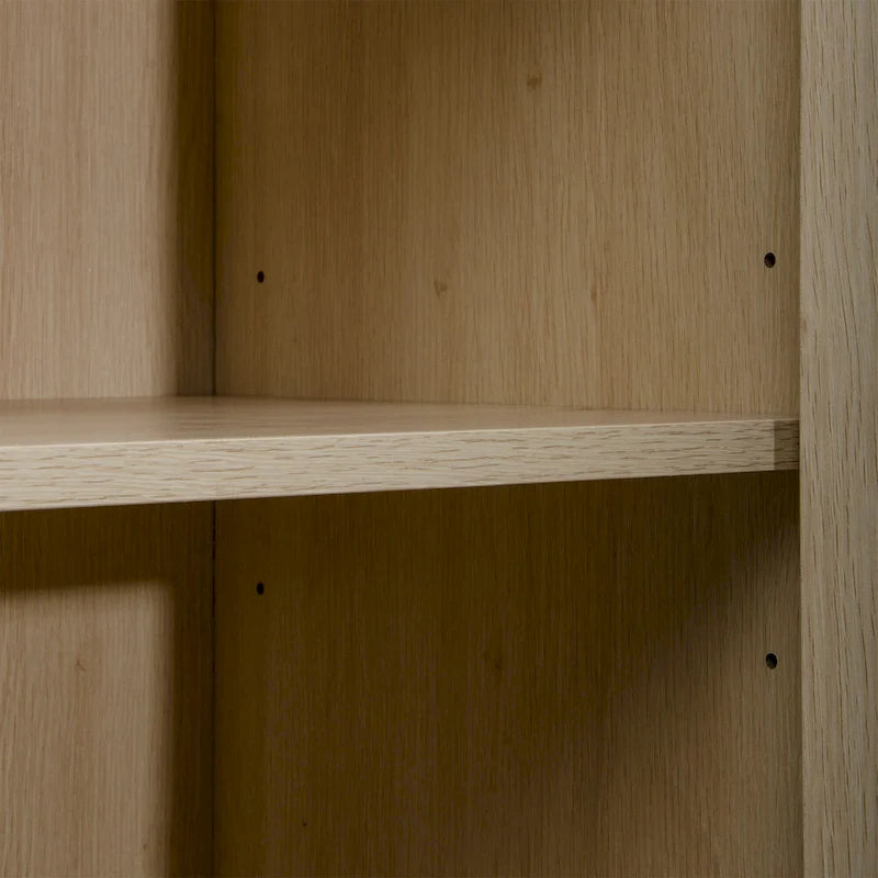 Armoire de rangement de bureau en rotin, meuble d'appoint à 2 portes avec étagère réglable - N/A