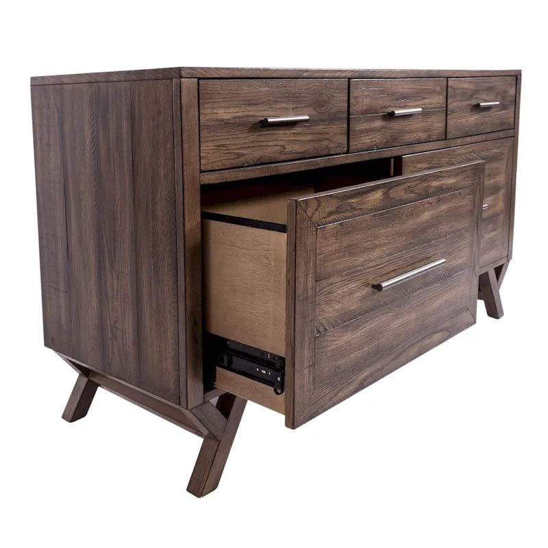 Bureau crédence en châtaignier patiné