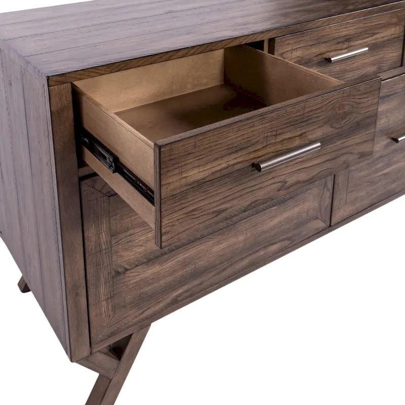 Bureau crédence en châtaignier patiné