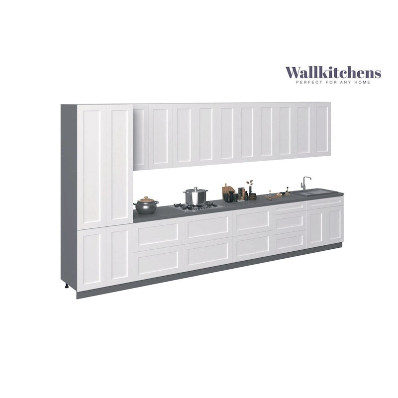 Ensemble de meubles de cuisine blanc mat, 4,5 m de large - 182x24