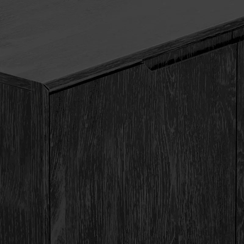 Console Cove avec 3 tiroirs et 2 placards, noir vintage