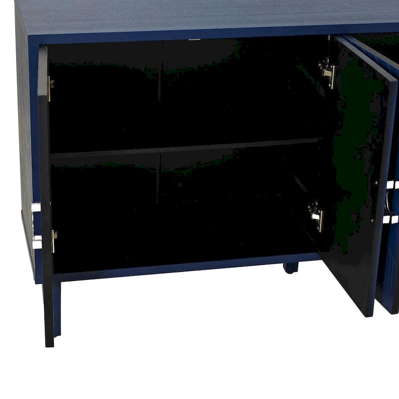 Armoire de rangement à 4 portes élégante et fonctionnelle avec pieds en pin