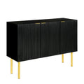 Buffet avec pieds, poignées et étagères réglables en métal doré – 119 L x 42 P x 90 H cm