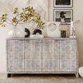 Meuble d'appoint de style rustique avec 4 portes en bois, buffet et vaisselier de rangement, pour le salon, l'entrée