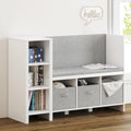 Étagère pour livres pour enfants avec coin lecture, banc bibliothèque pour tout-petits et organisateur de rangement de jouets avec coussin d'assise et de dossier