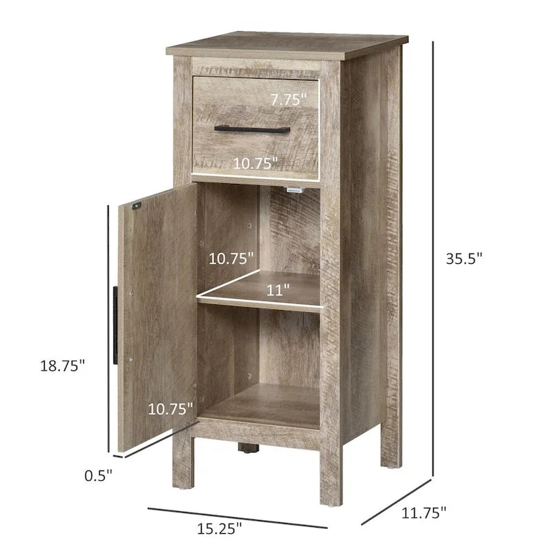 Armoire de salle de bain avec tiroir et étagère réglable