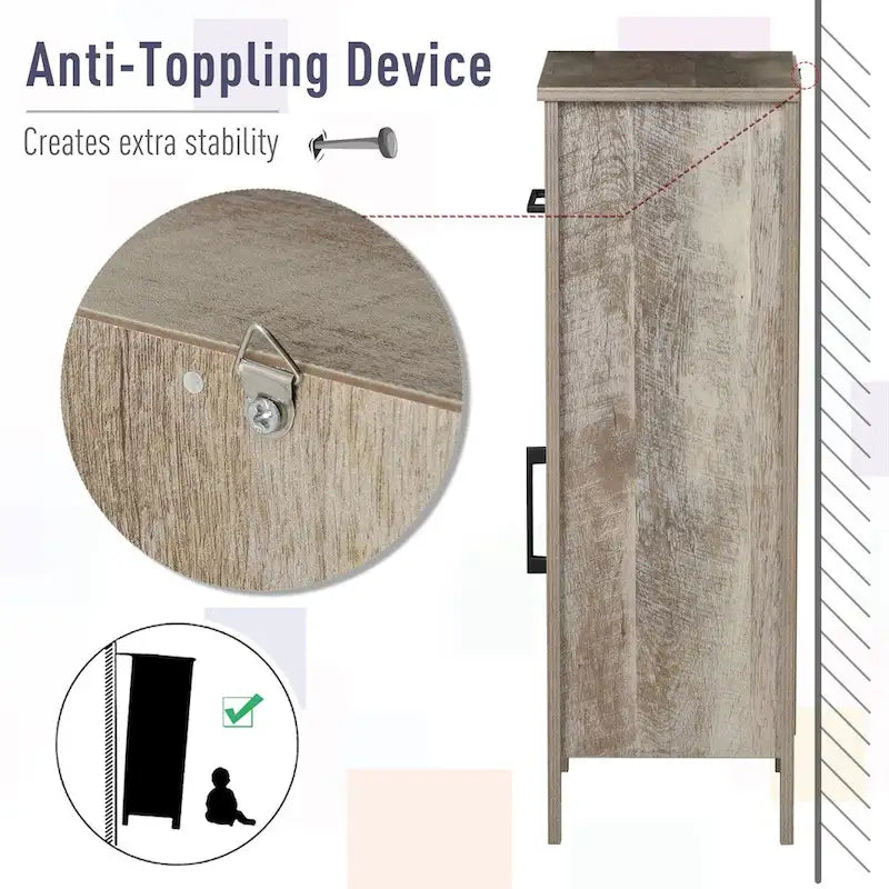 Armoire de salle de bain avec tiroir et étagère réglable