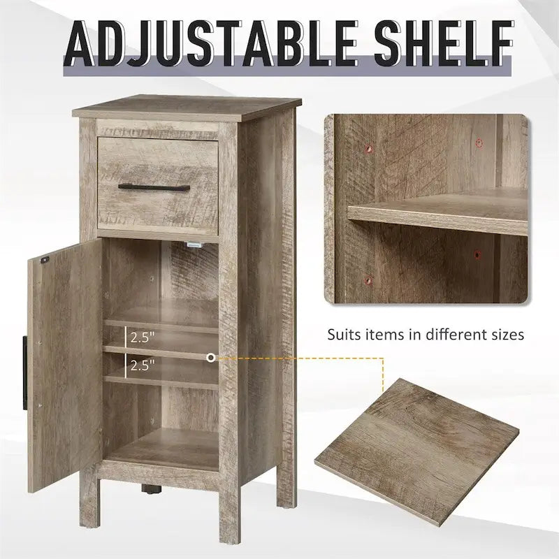 Armoire de salle de bain avec tiroir et étagère réglable