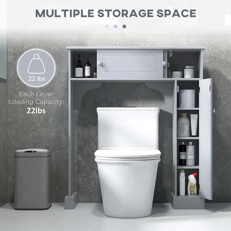 Meuble de rangement pour toilettes avec étagères réglables, étagère WC
