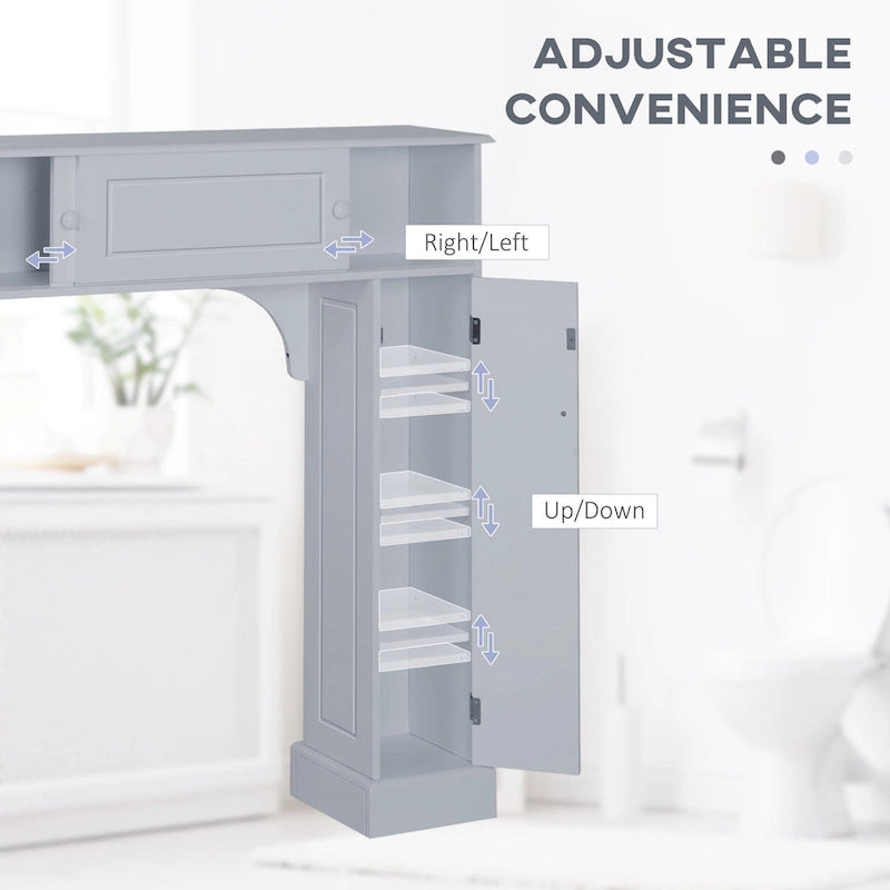 Meuble de rangement pour toilettes avec étagères réglables, étagère WC