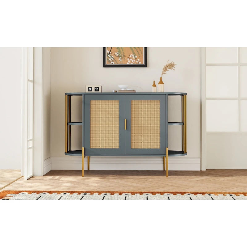 Buffet incurvé élégant avec bordure dorée