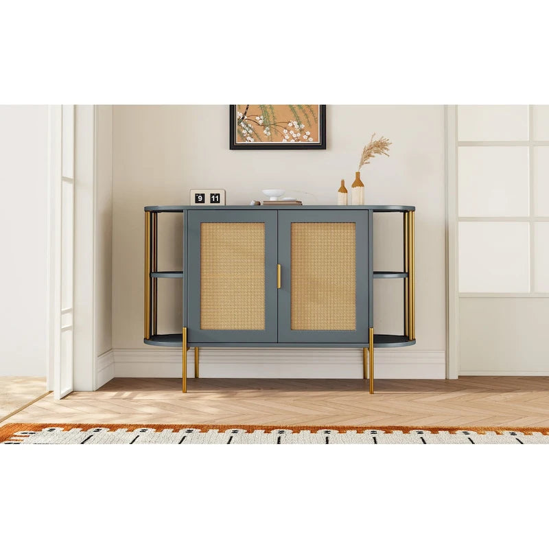 Buffet incurvé élégant avec bordure dorée