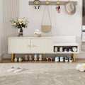 Banc de rangement pour chaussures moderne avec rangement dissimulé et coussins rembourrés pour chambre à coucher, salon et entrée